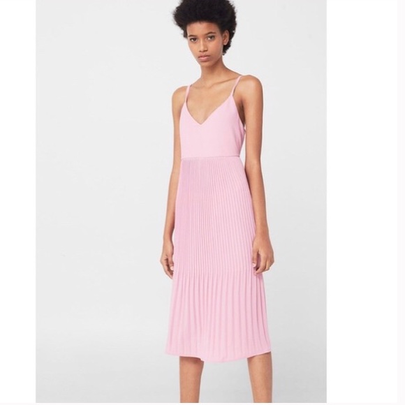 massimo dutti pink pleated dress Mid-length dress Massimo Dutti Pink size S International in Viscose